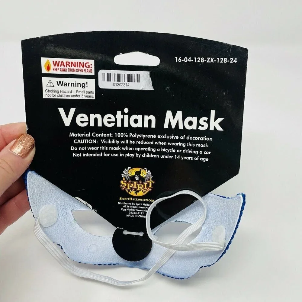 Spirit‎ Halloween Venetian Mask Blue Glitter